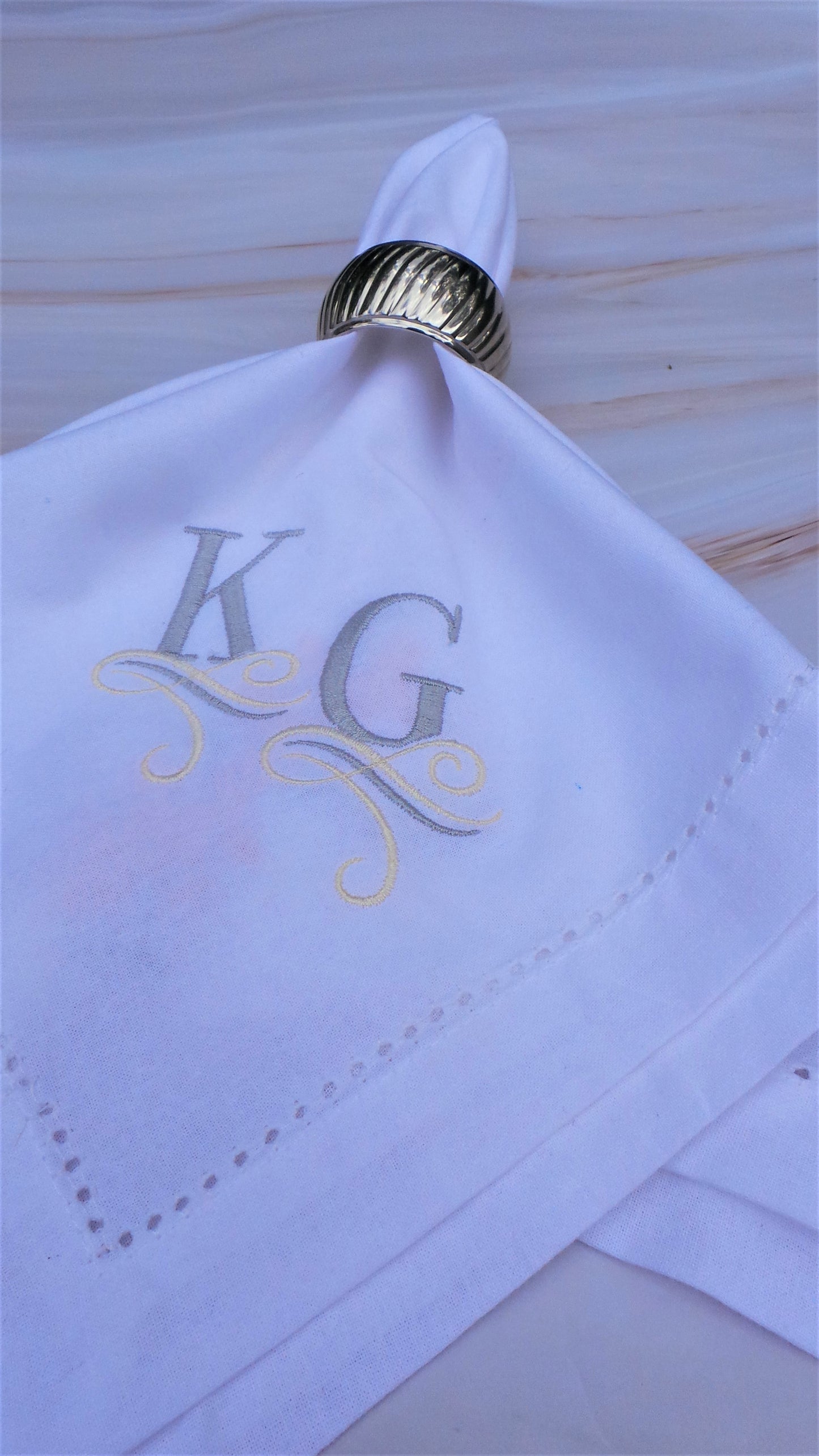 6 Personalised Napkins Embroidered Cotton Hemstitched Wedding Napkins Gift Set of 6 Monogrammed Wedding Napkins Serviette Cotton Anniversary Gift