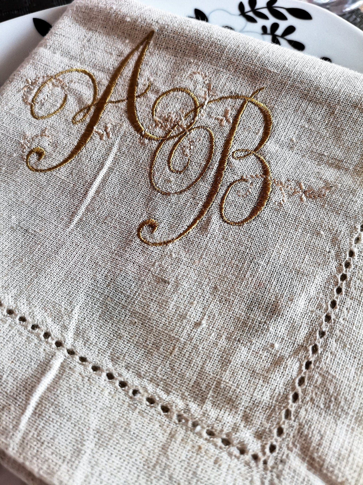 Personalised Napkins Embroidered Cotton Hemstitched dinner napkins 20x20in Monogrammed Napkins Serviette Anniversary Gift Napkins Set