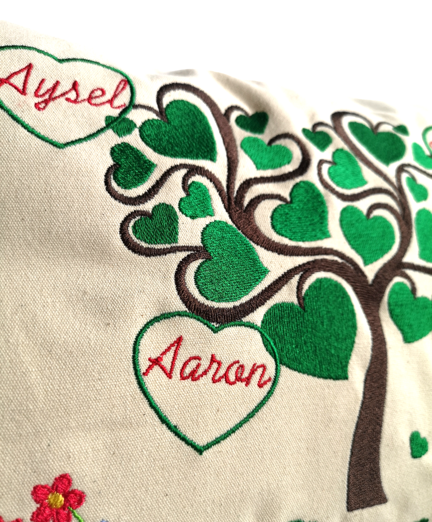 Family Tree Personalised Cushion with Names, Embroidered Family Home Décor, Personalised Gifts, Family Pillow Cover