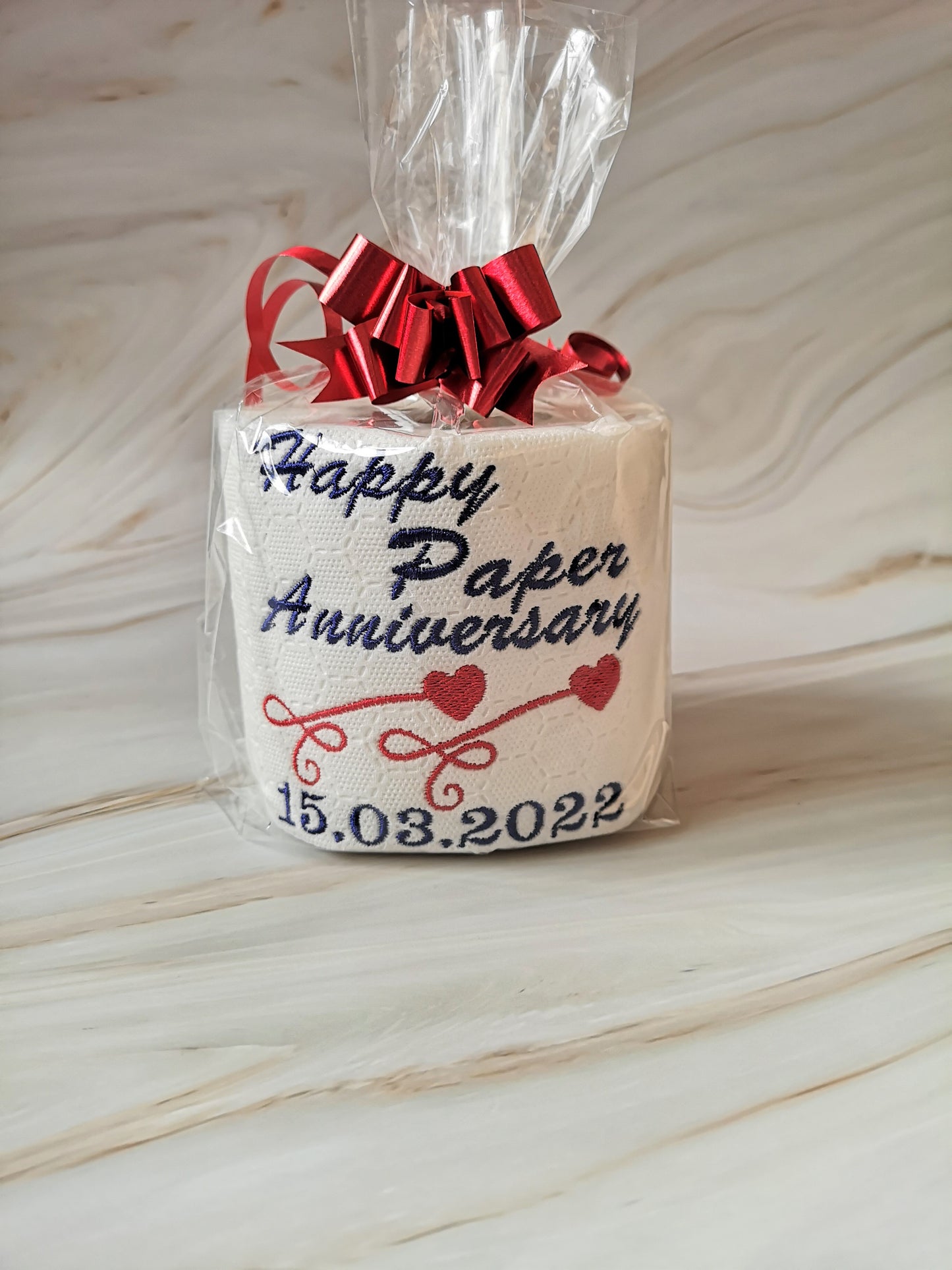 1st Anniversary Gift, 1st Wedding Anniversary Gift , Embroider Toilet Paper, Paper Anniversary Gift, Toilet Roll Gift