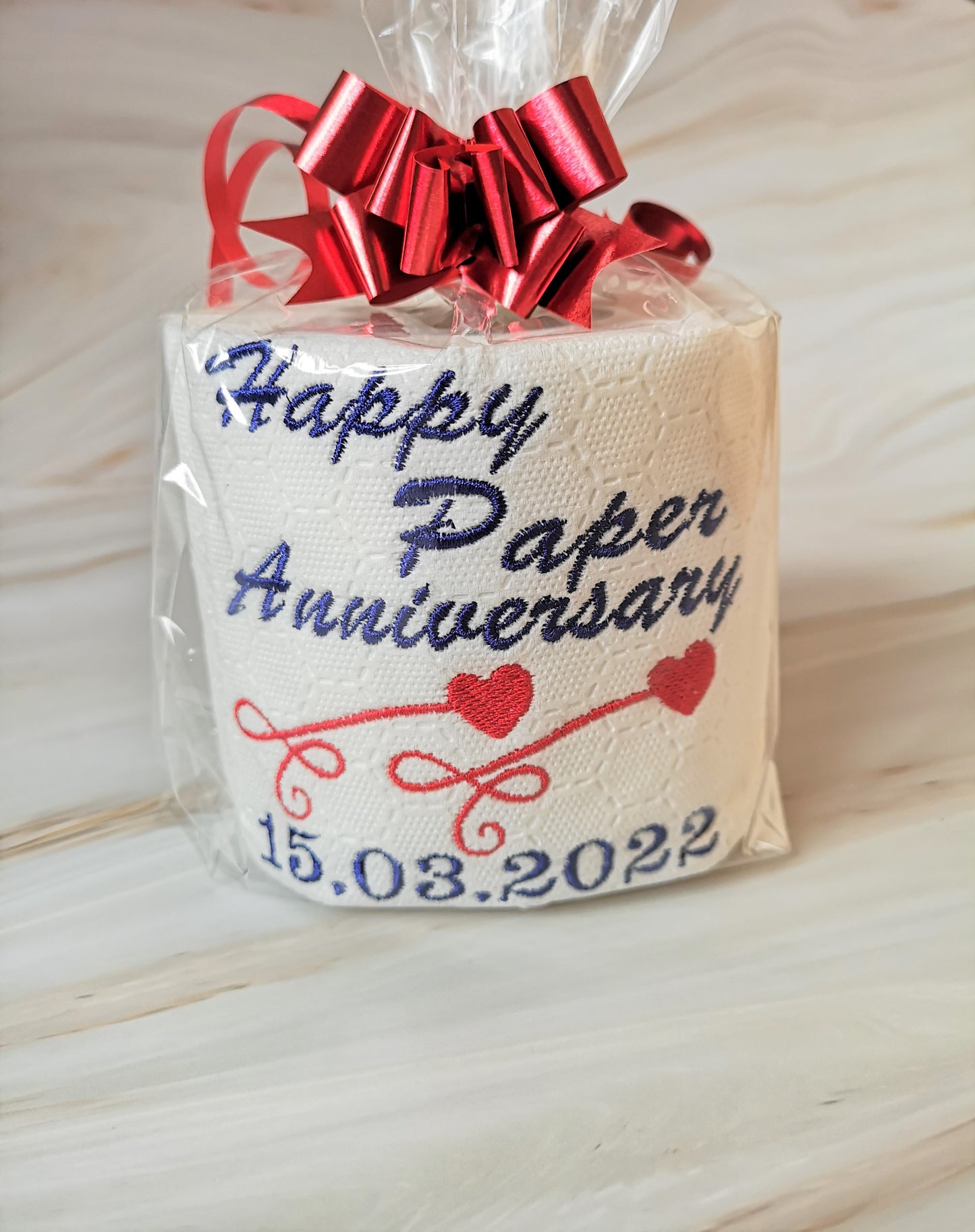 1st Anniversary Gift, 1st Wedding Anniversary Gift , Embroider Toilet Paper, Paper Anniversary Gift, Toilet Roll Gift