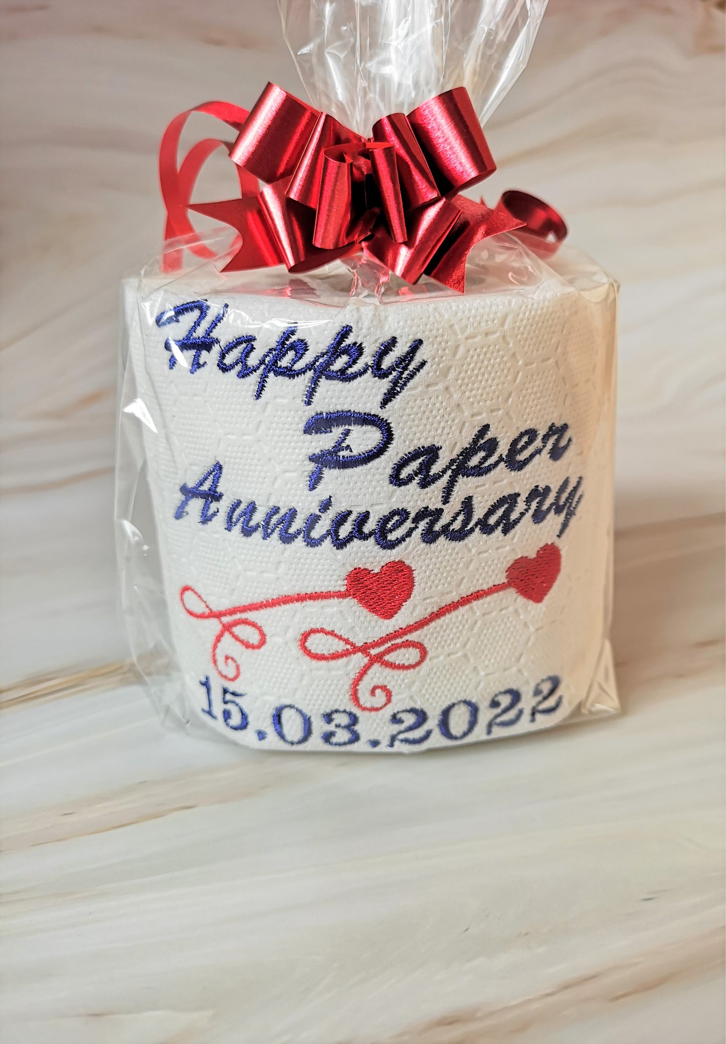 1st Anniversary Gift, 1st Wedding Anniversary Gift , Embroider Toilet Paper, Paper Anniversary Gift, Toilet Roll Gift