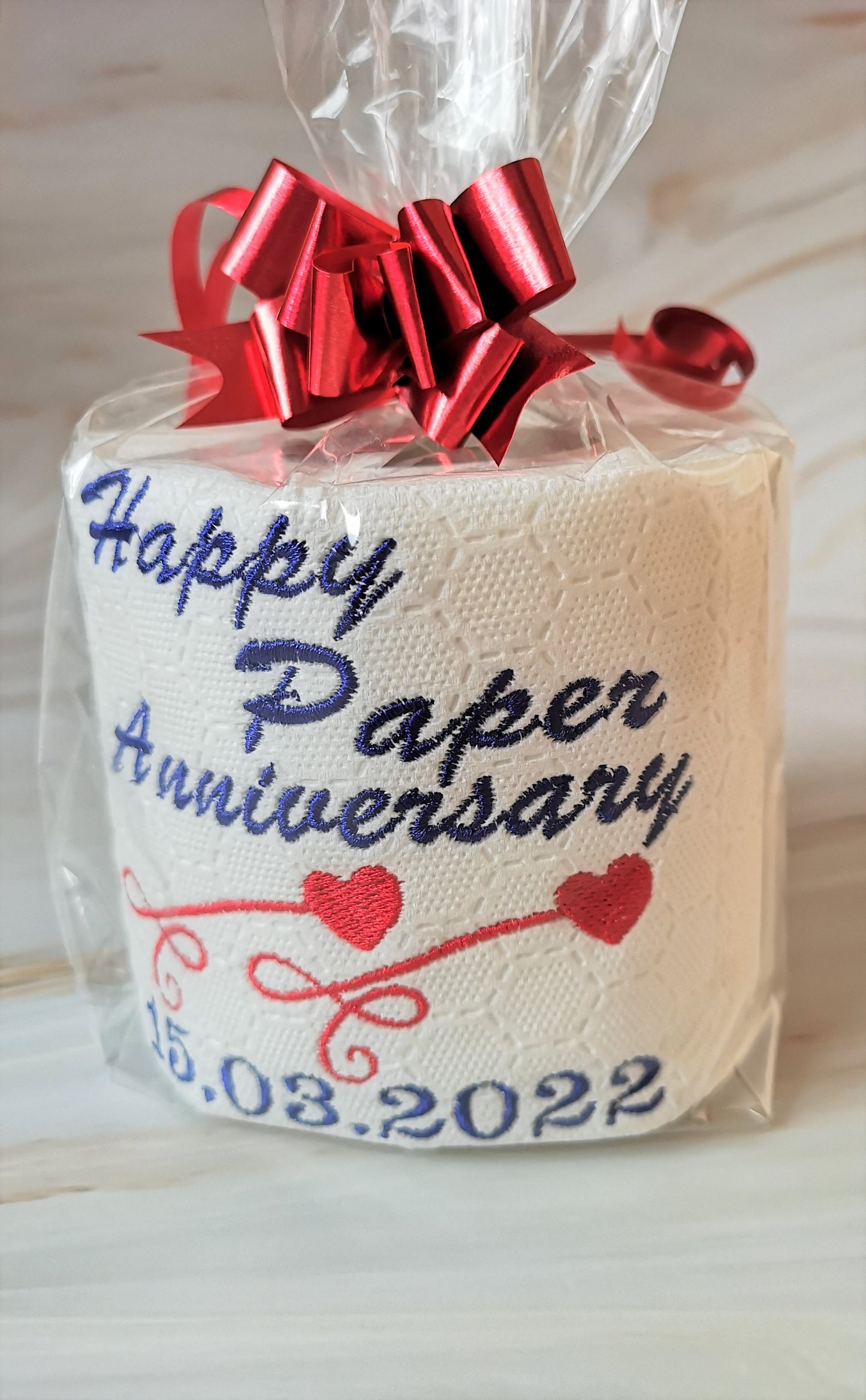 1st Anniversary Gift, 1st Wedding Anniversary Gift , Embroider Toilet Paper, Paper Anniversary Gift, Toilet Roll Gift