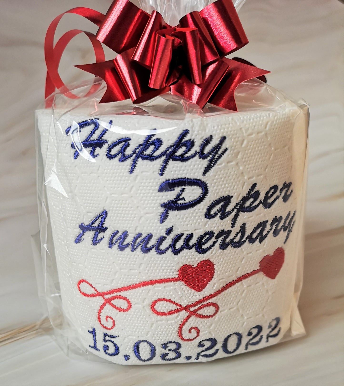 1st Anniversary Gift, 1st Wedding Anniversary Gift , Embroider Toilet Paper, Paper Anniversary Gift, Toilet Roll Gift