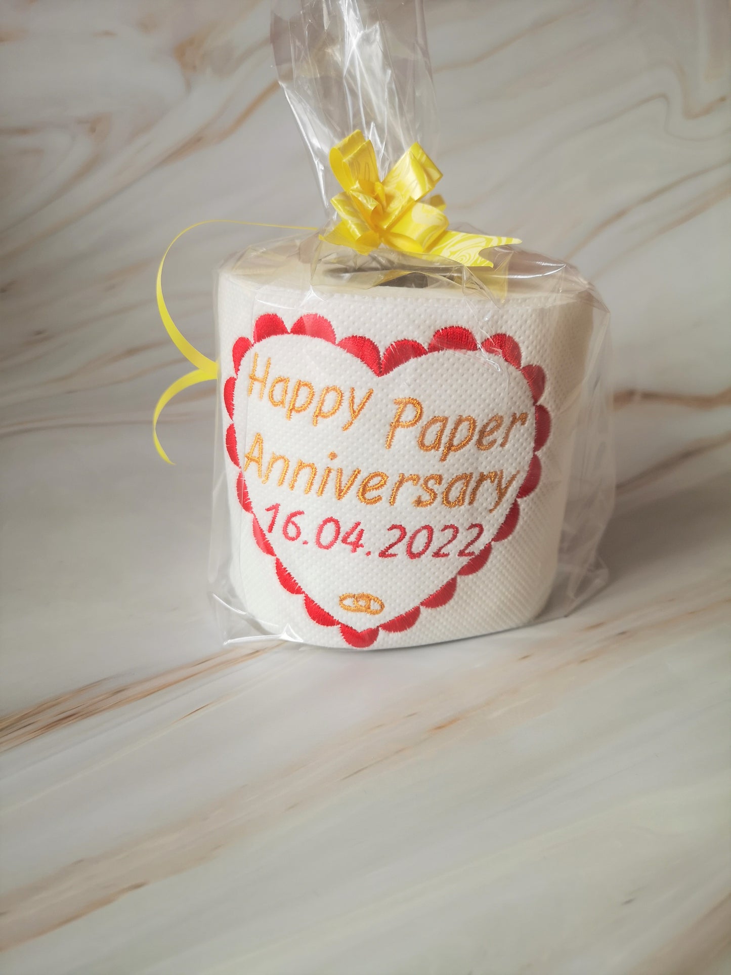 1st Paper Anniversary Gift, Paper Anniversary Gift, Embroider Toilet Paper, First Wedding Anniversary Gift, Anniversary Gift (Copy)