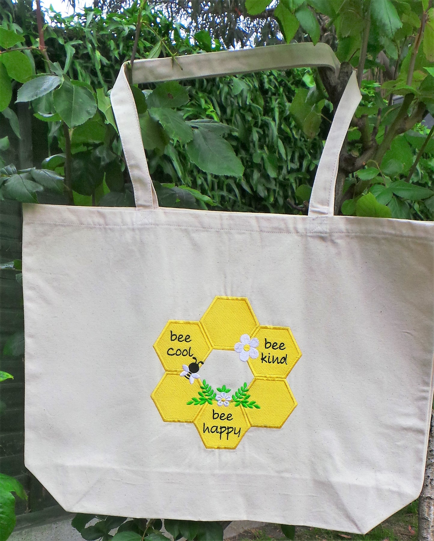 Tote Bag UK Embroider Honey ,Bee Tote Bag Organic Cotton Tote Bag UK Large Beach Bag Wife Birthday Gift Bespoke Totes for Gift