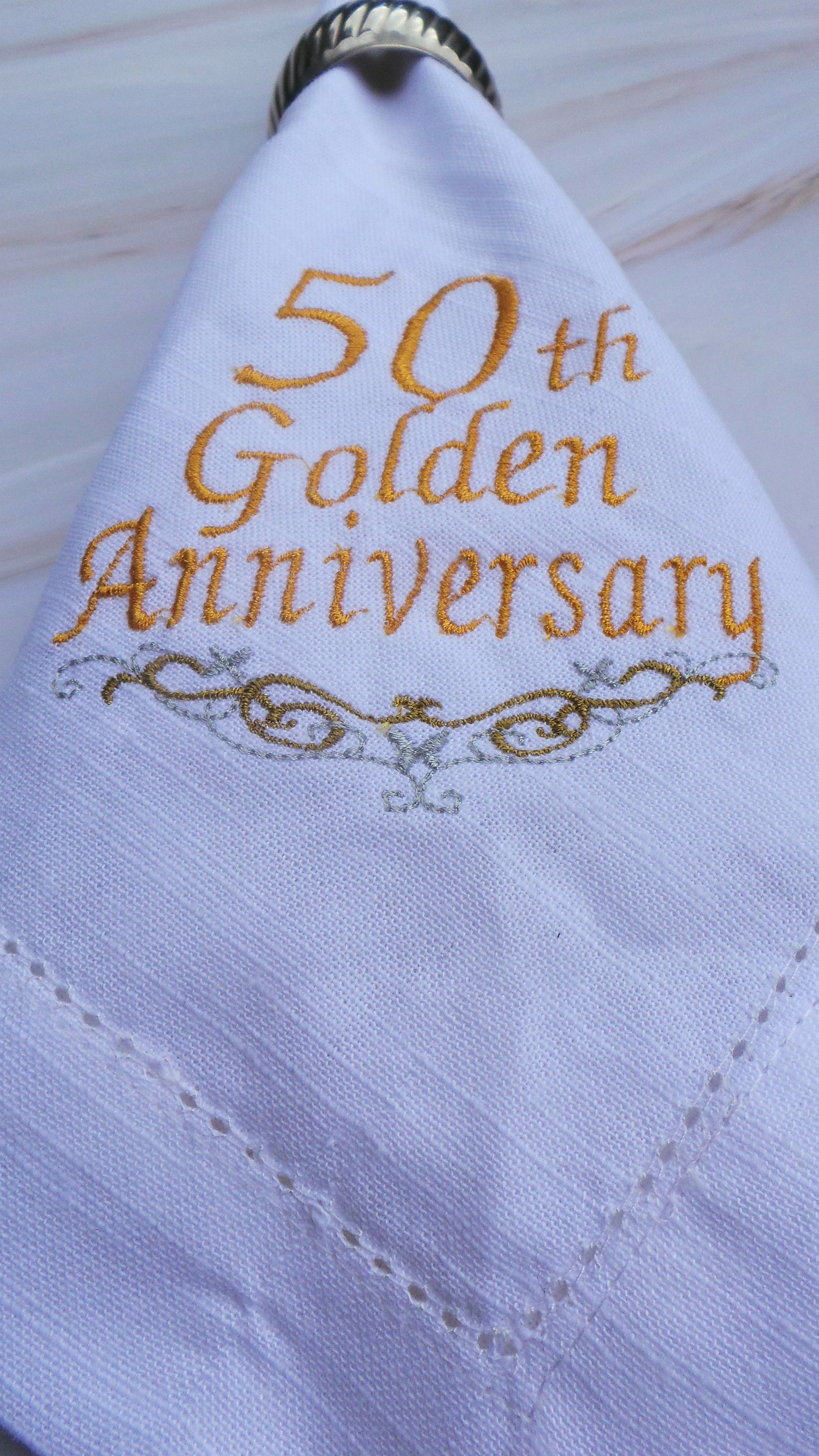 Personalised Napkins Embroidered Cotton Hemstitched dinner napkins 20x20in Monogrammed Napkins Serviette Anniversary Gift Napkins Set