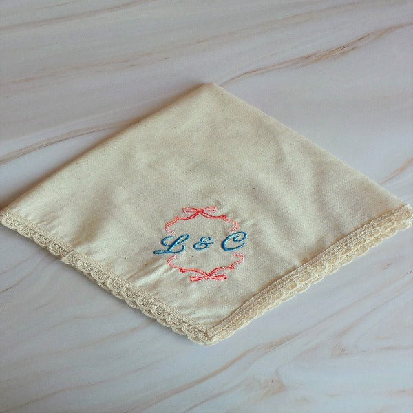 Personalised Napkins Embroidered Cotton Hemstitched dinner napkins 20x20in Monogrammed Napkins Serviette Anniversary Gift Napkins Set