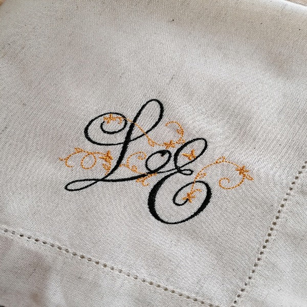 Personalised Napkins Embroidered Cotton Hemstitched dinner napkins 20x20in Monogrammed Napkins Serviette Anniversary Gift Napkins Set