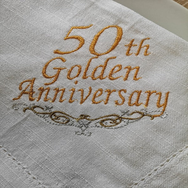 Personalised Napkins Embroidered Cotton Hemstitched dinner napkins 20x20in Monogrammed Napkins Serviette Anniversary Gift Napkins Set