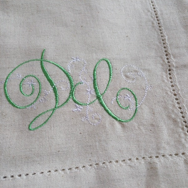 Embroidered Cotton Hemstitched dinner napkins 20x20in Monogrammed Napkins Serviette Anniversary Gift Napkins Set