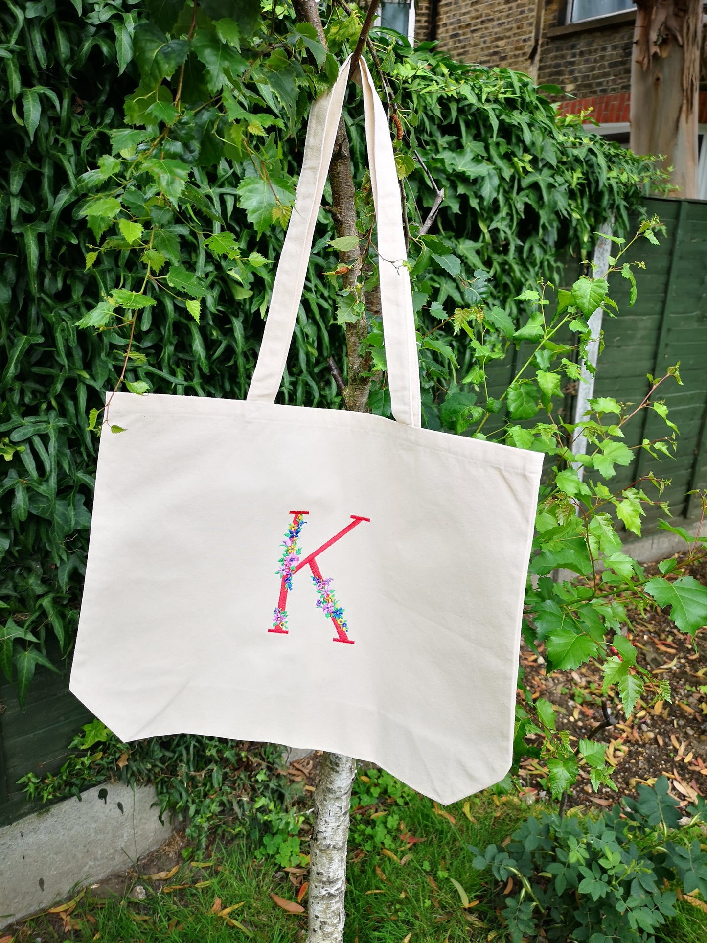 Tote Bag UK Embroider letter Tote Bag Organic Cotton Tote Bag UK Large Beach Bag Wife Birthday Gift Bespoke Totes for Gift