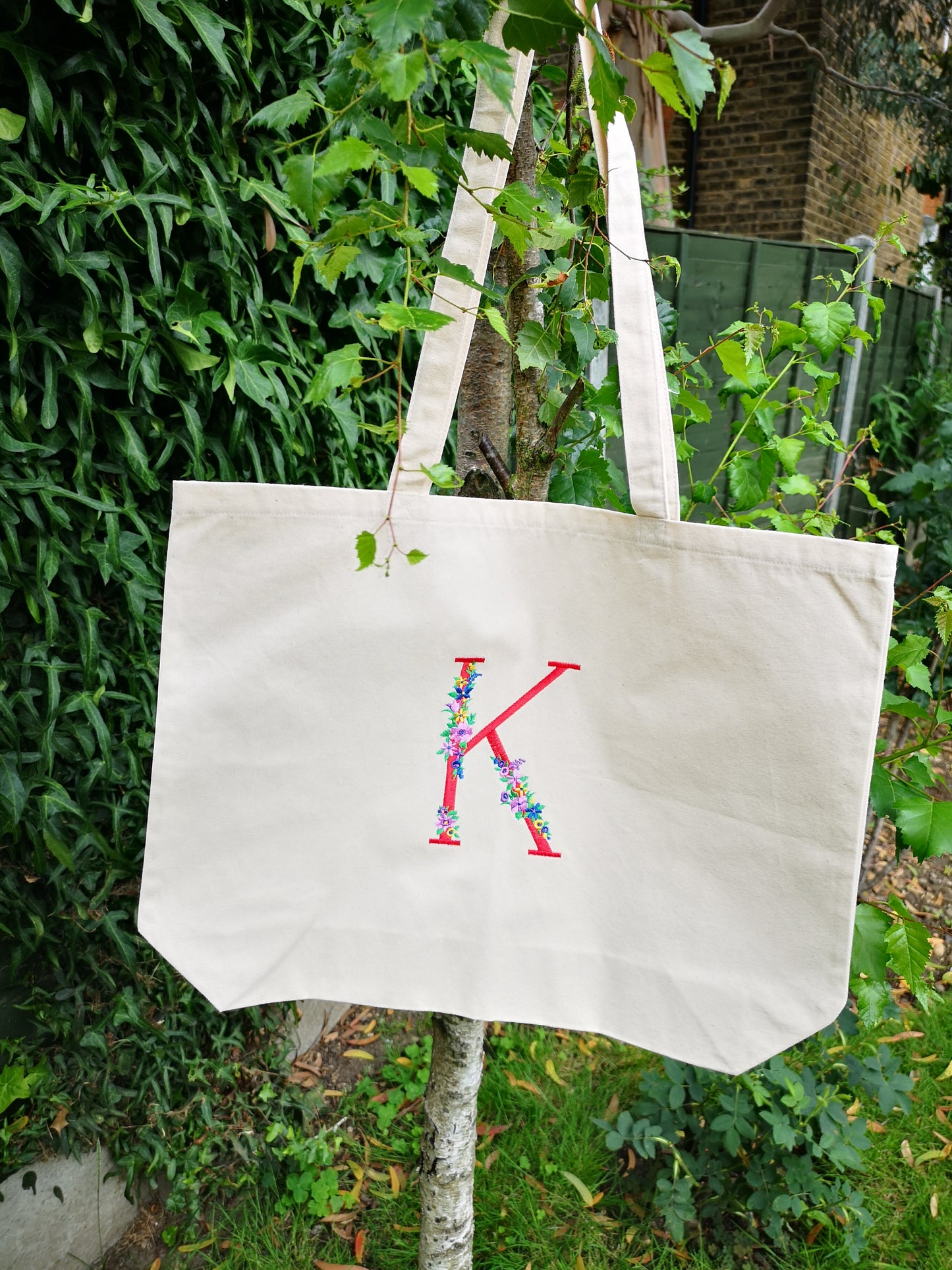 Tote Bag UK Embroider letter Tote Bag Organic Cotton Tote Bag UK Large Beach Bag Wife Birthday Gift Bespoke Totes for Gift