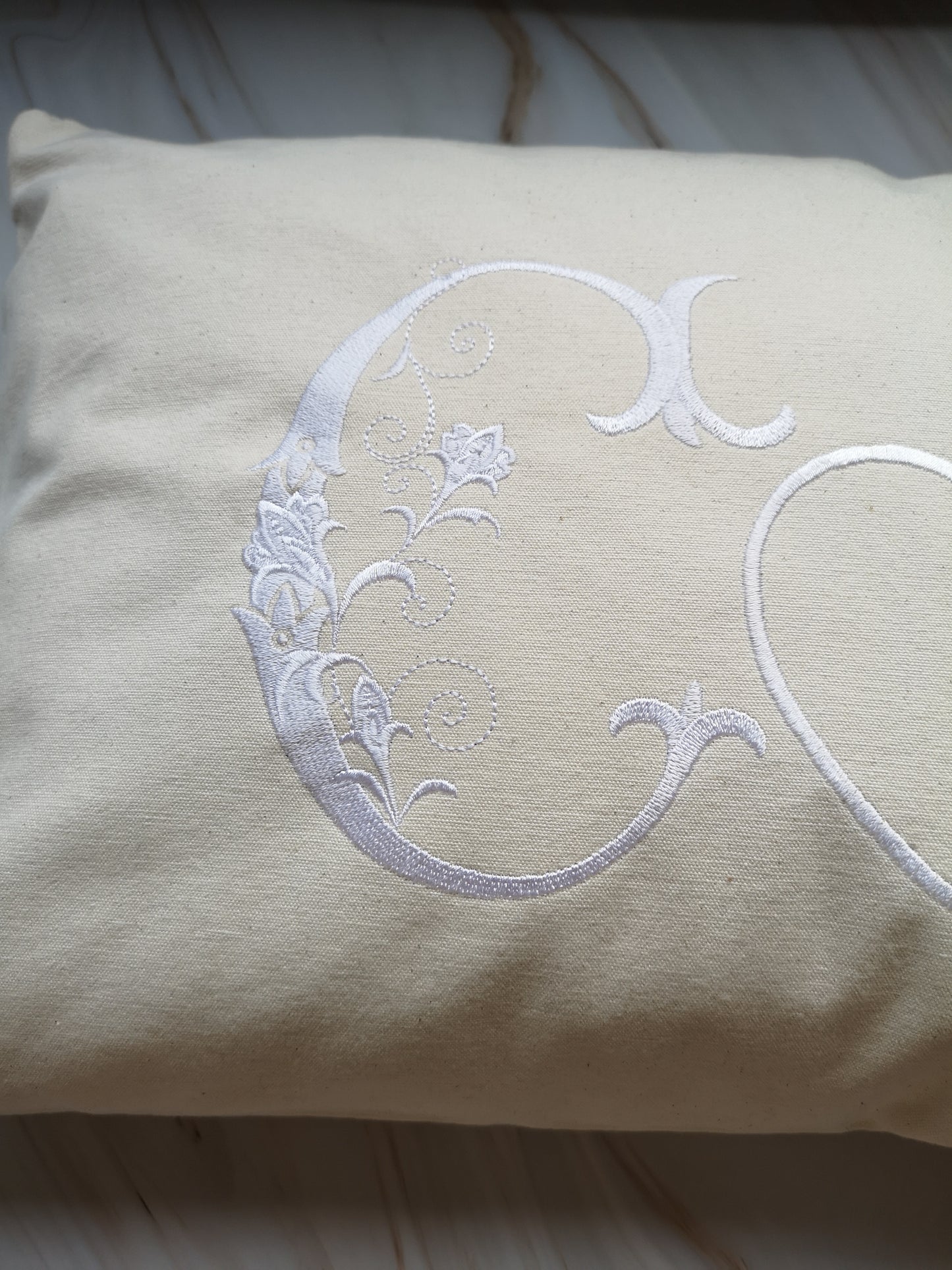 Personalized Cushion with Monograms 4th Anniversary Linen Gift UK 2nd Cotton Anniversary Gift UK Embroidered Wedding Gift UK