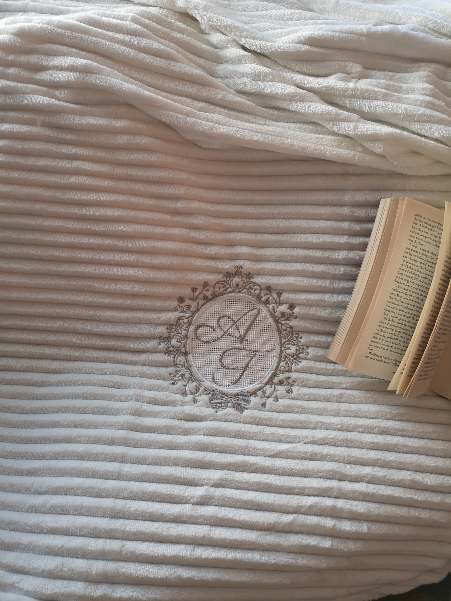 Personalised Throw Blanket Wedding Linen Anniversary Gift UK 4th Anniversary Gift Embroidered Furry Fleece Blanket Cotton anniversary Gift