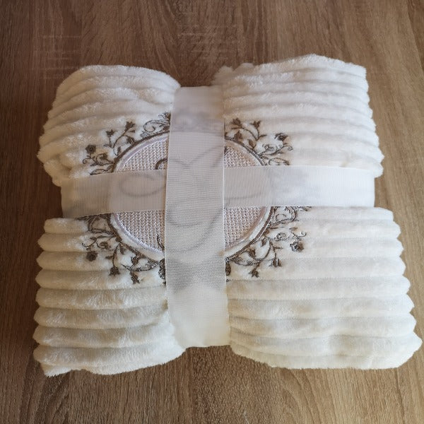 Personalised Super Soft Throw Blanket Wedding Gift UK Anniversary Gift UK Embroidered Furry Fleece Blanket Personalised 2nd Anniversary Gift
