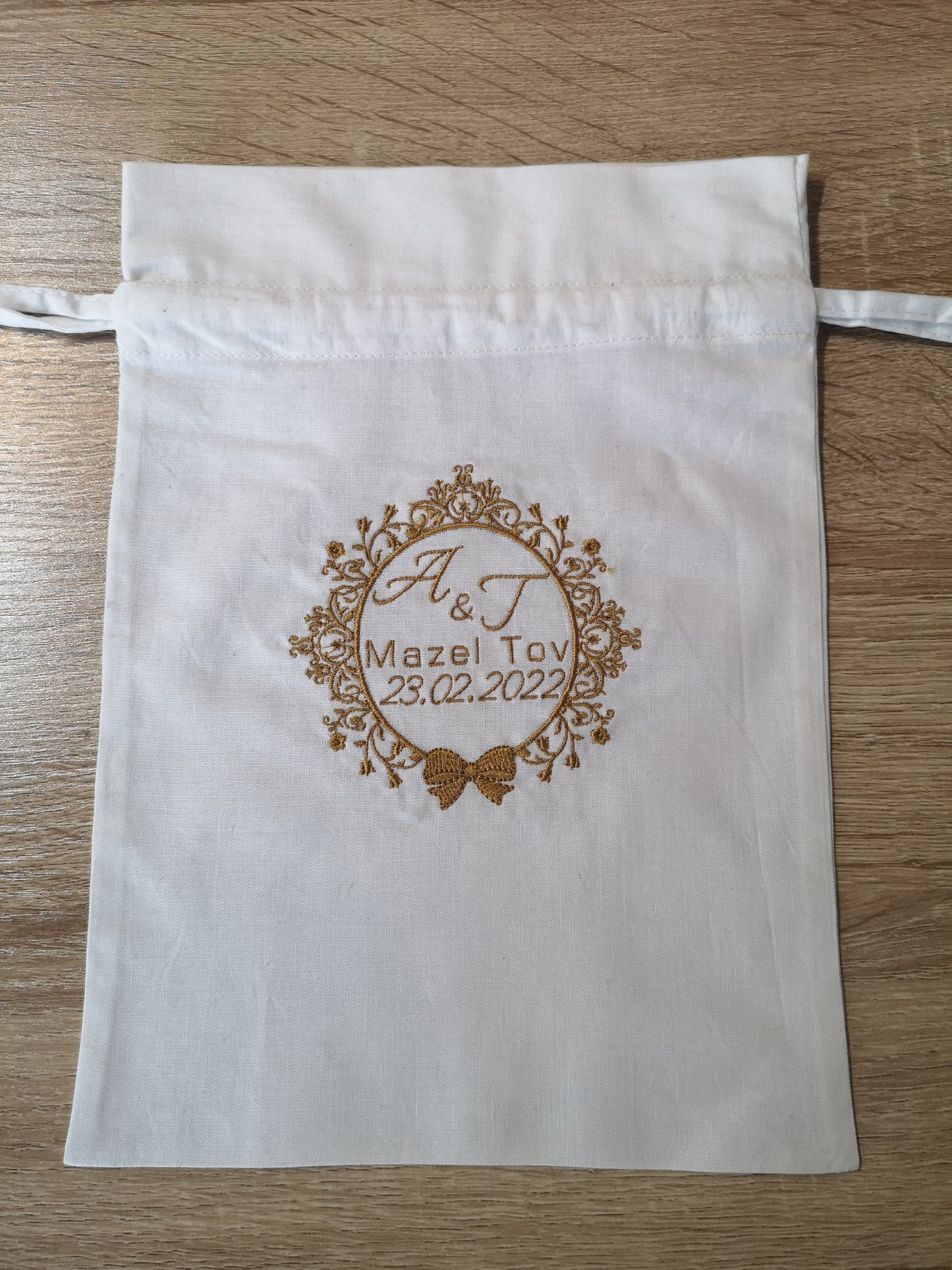 Personalised Jewish Wedding Smashing Glass Bag Embroidered Breaking Glass Pouch Jewish Groom Glass Bag Jewish Wedding Ceremony Gift Jewish Tradition