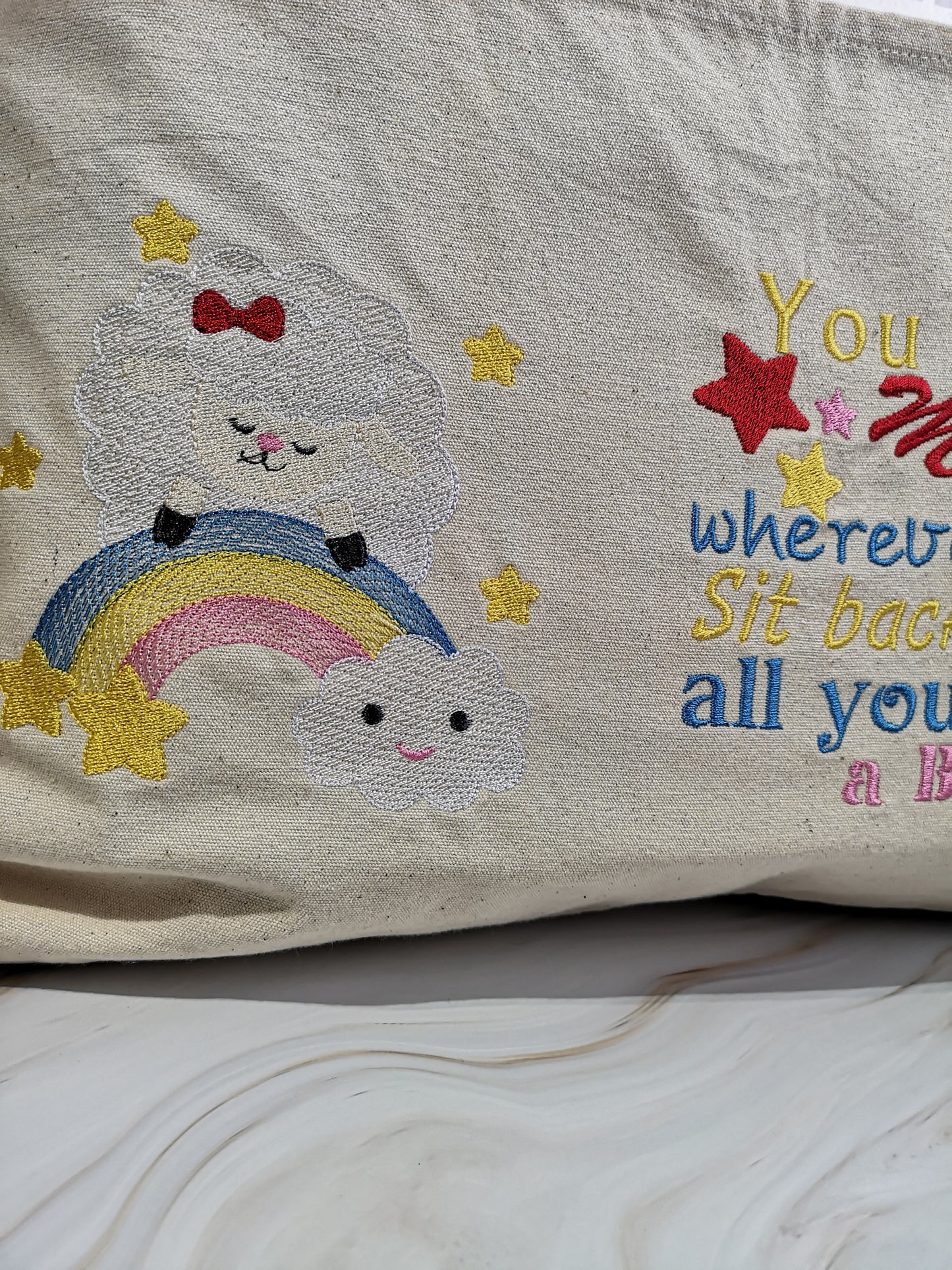 Rainbow Personalized Reading Book Cushion With Pocket Reading Pillow Gift Girl Child Cushion UK World Book Day Gift Cushion Children Birthday Gift