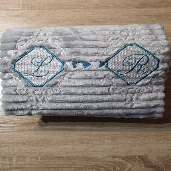 Personalised Throw Blanket Wedding Linen Anniversary Gift UK 4th Anniversary Gift Embroidered Furry Fleece Blanket Cotton anniversary Gift
