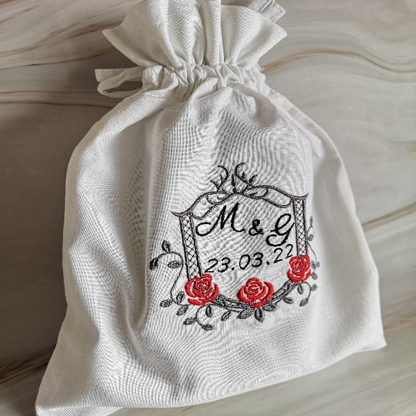 Personalised Jewish Wedding Glass Bag UK Embroider Breaking Glass Pouch Jewish Groom Glass Bag Jewish Wedding Ceremony Gift Jewish Tradition