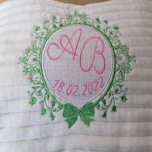 Personalised Throw Blanket Wedding Linen Anniversary Gift UK 4th Anniversary Gift Embroidered Furry Fleece Blanket Cotton anniversary Gift