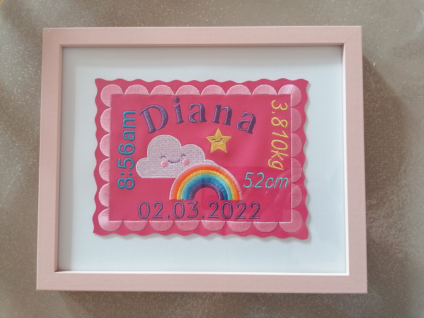 Personalised keepsake gift for Christening, Newborn, Birthdays. Gift for Godchild, Grandchild Gift Framed Birth Announcement Gift For Girl