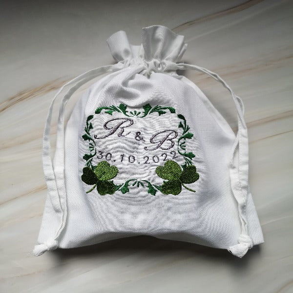 Personalised Jewish Wedding Glass Bag UK Embroider Breaking Glass Pouch Jewish Groom Glass Bag Jewish Wedding Ceremony Gift Jewish Tradition