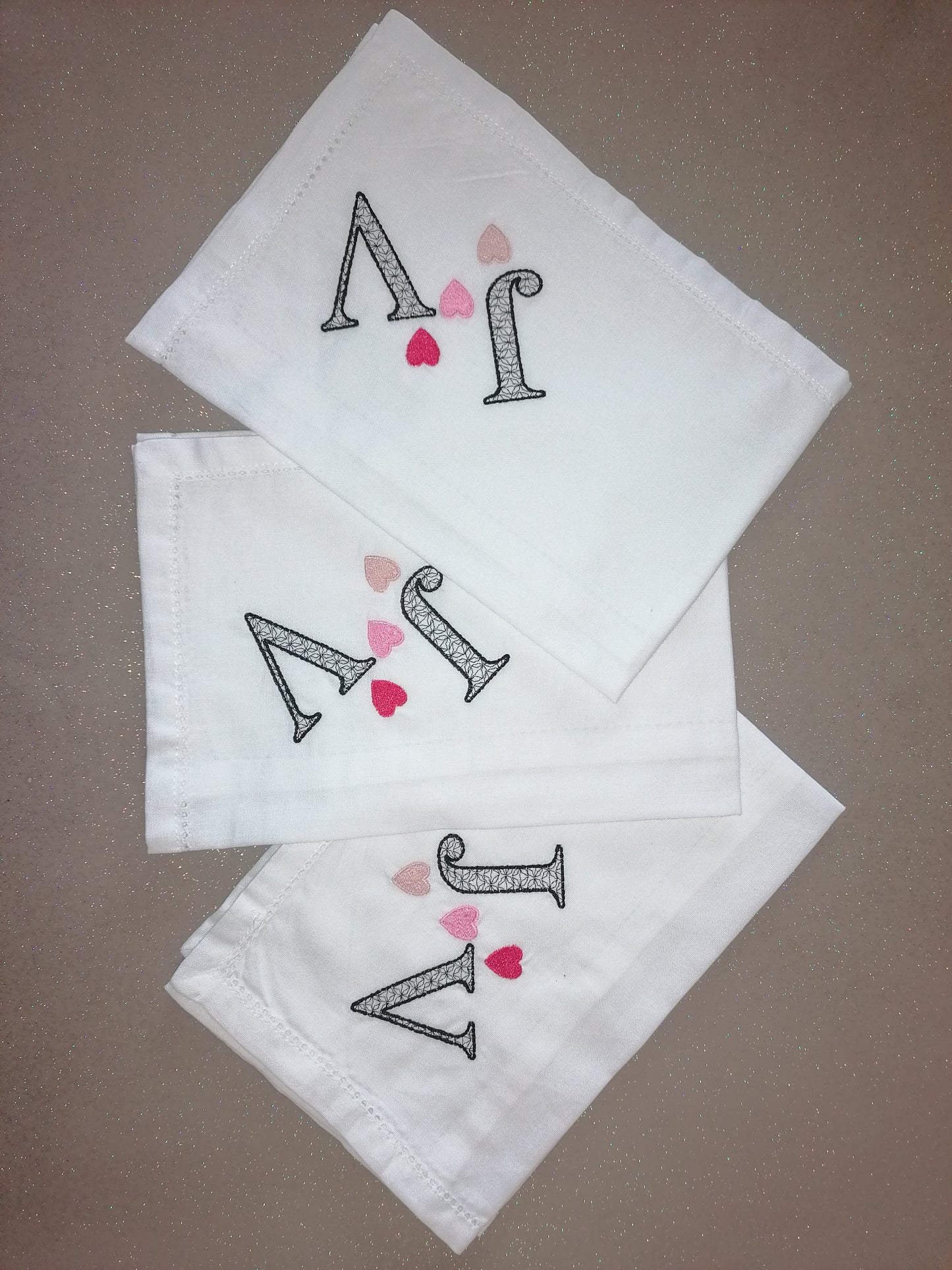 Personalised Napkins Embroidered Cotton Hemstitched dinner napkins 20x20in Monogrammed Napkins Serviette Anniversary Gift Napkins Set