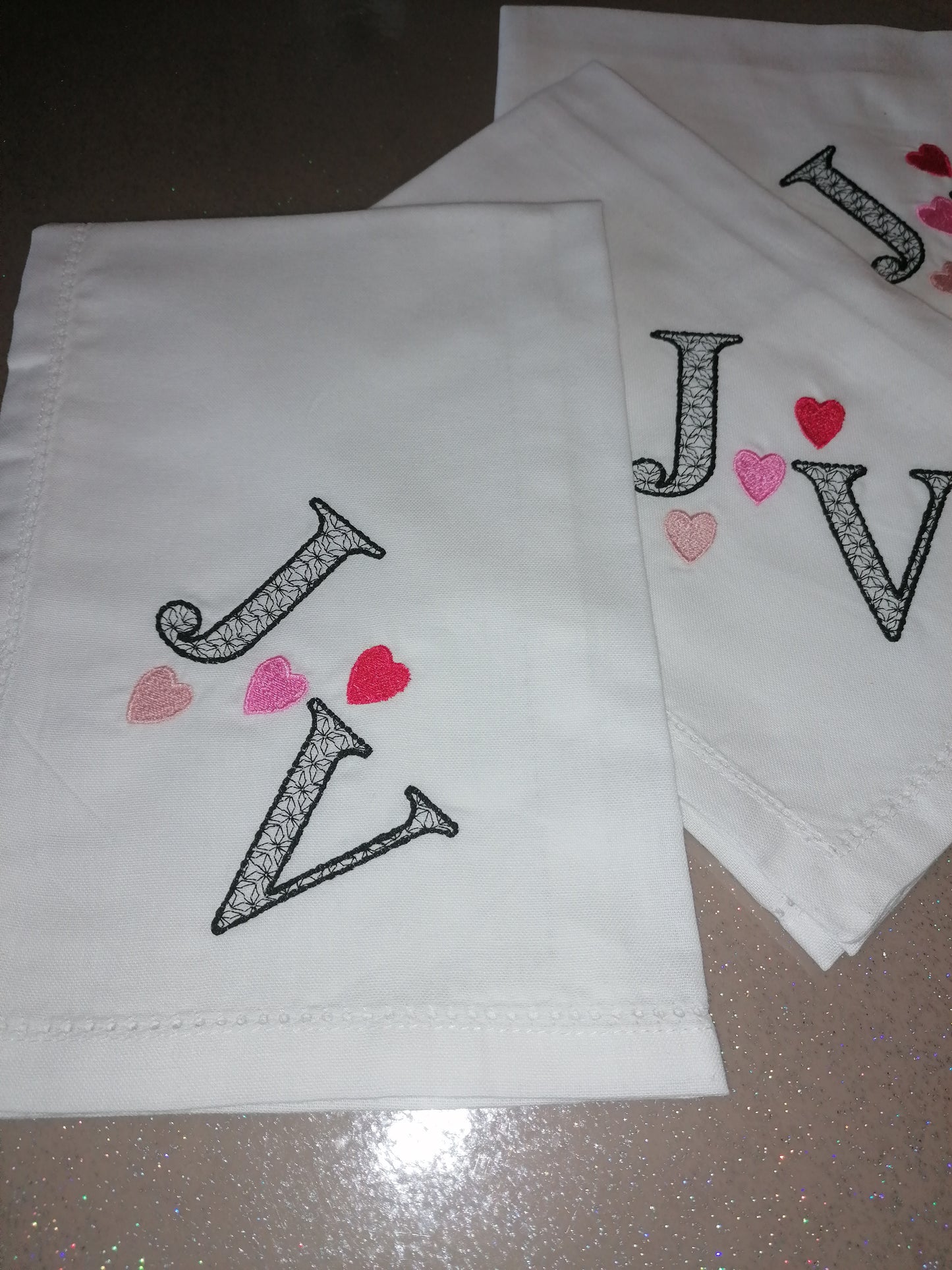 Personalised Napkins Embroidered Cotton Hemstitched dinner napkins 20x20in Monogrammed Napkins Serviette Anniversary Gift Napkins Set