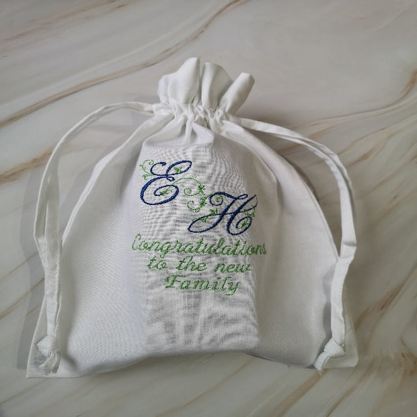 Personalised Jewish Wedding Glass Bag UK Embroider Breaking Glass Pouch Jewish Groom Glass Bag Jewish Wedding Ceremony Gift Jewish Tradition