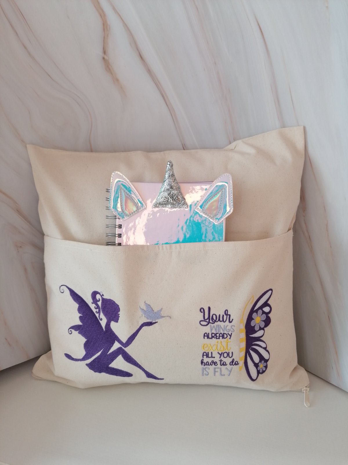 Fairy Personalised Reading Book Cushion With Pocket Reading Pillow Gif –  NkdTlrEmbUK