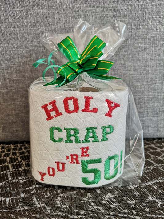 Novelty Embroider Toilet Paper Birthday Gift Holy Crap You're 18th,21st,30th,40th,50th,60th Gift Funny Joke Birthday Gift