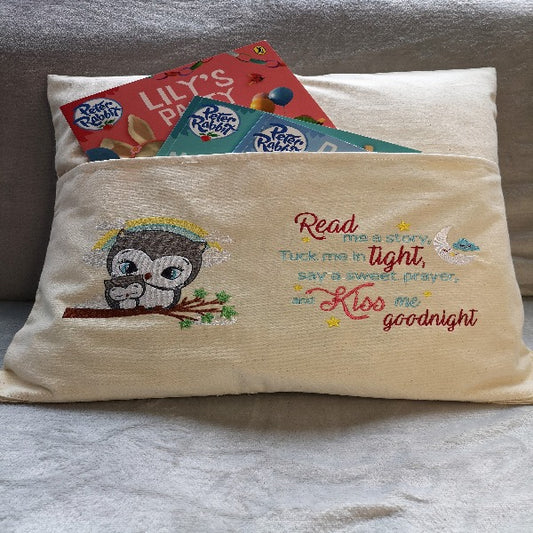Personalised Reading Cushion Pocket Reading Book For Boys And Girls Gift Embroider Read Me a Story Cushion UK Boys Girls Cushion UK